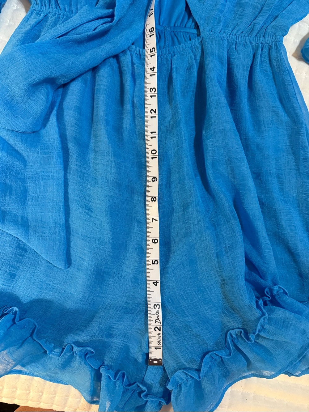 miami Bright Blue Tie-Front Ruffle R - Picture 10 of 16